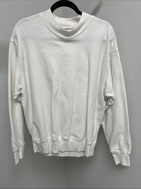 Men's Cream Mock Neck Sweatshirt
